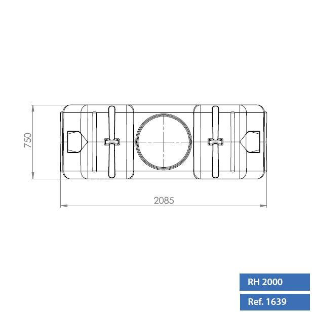 RH2000 SEPTIC TANK 2000L RECTANGULAR consistent with the EN 12566-1 norm 