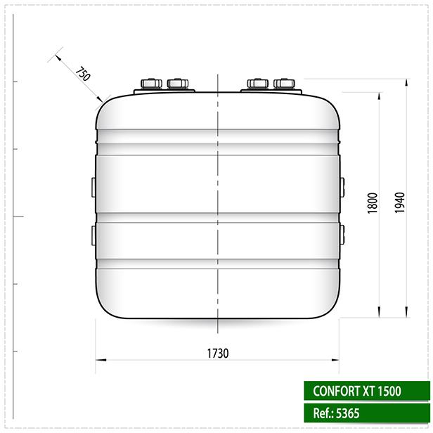 CONFORT XT 1500 DOUBLE-WALLED HEATING OIL TANK