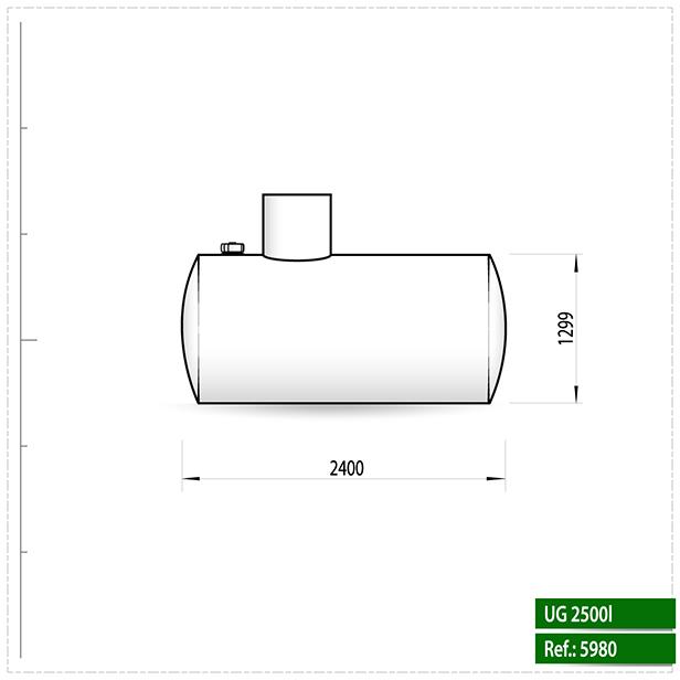 UG2500 DOUBLE-WALLED HEATING OIL TANK in HDPE