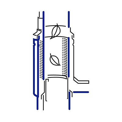 Downpipe filter in rainpipe
